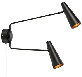 Lampă de perete Markslöjd 108690 PEAK 2xE14/40W/230V negru