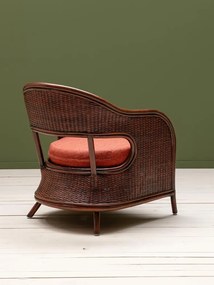 Fotoliu portocaliu din rattan cu perna de sezut, "Pigmento"
