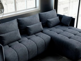 Colțar extensibil dumonde cu ladă de depozitare si sezut confortabil din spuma high-density, Malta Enjoy Antracit II 235x185 cm