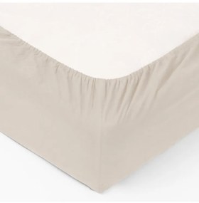 Cearsaf elastic Ivory, crem, bumbac, pentru saltea de 160x200x30 cm