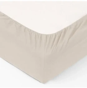 Cearsaf elastic Ivory, crem, bumbac, pentru saltea de 160x200x30 cm