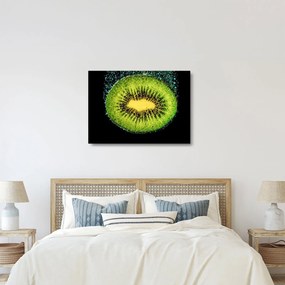 Tablou pe sticlă - detailu cu kiwi în apă (70x50 cm)