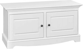 Băncuță lemn masiv alb Linea, 112 × 45 × 53 cm