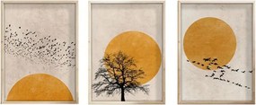 Pictură decorativă MDF cu rame (3 bucăți) Huhu147 - 50 x 70