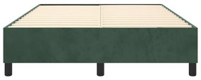 Cadru de pat box spring, verde inchis, 140x190 cm, catifea Verde inchis, 35 cm, 140 x 190 cm