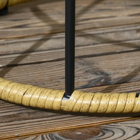 Outsunny Set de 2 mese de cafea gigogne pentru grădină, masă de aplicație rotundă îmbinabilă, rășină imitație ratan kaki închis | Aosom Romania