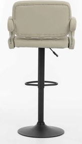 HR8403W Scaun Ecru Piele Ecologica Premium Soft cu Bază Neagră