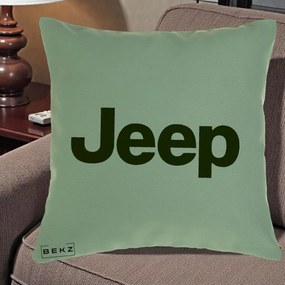 Perna Personalizata cu emblema Jeep, 40x40 cm, Verde, Husa Detasabila, Perna Inclusa, BEKZ®