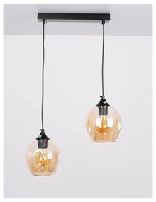 Lustră neagră cu abajur din sticlă 14x48 cm Aspa – Candellux Lighting