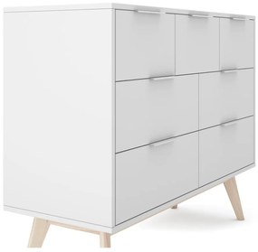 Comodă albă joasă 120x83 cm Campus – Marckeric