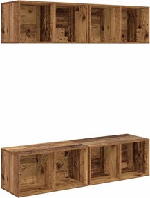 vidaXL Set comodă TV 4 pcs Lemn Vechi 37 x 37 x 72 cm Lemn compozit
