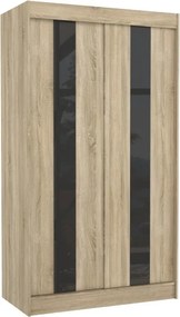 Dulap cu usi glisante 120x215 cm, Karen, ADRK Furniture (Culoare: Negru / Alb Lacobel)