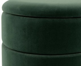 Puf/Taburet tapitat cu spatiu pentru depozitare Zero verde