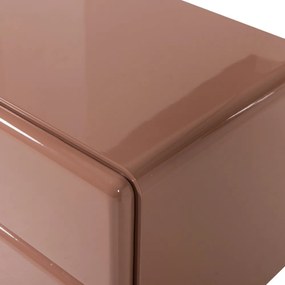 Noptieră roz cu aspect lucios Lustra – WOOOD