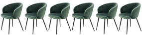 Set 6 scaune K430 velvet verde