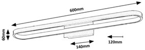 Aplica LED pentru baie protectie IP44 Odran L-60cm