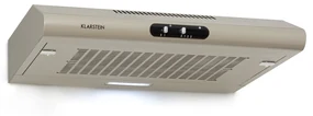 Capannina, hotă încorporabilă sub raft, 60 cm, 166 m³ / h, LED, regulator glisant, argintiu