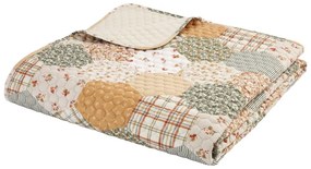 Cuvertură galbenă/bej matlasată 220x230 cm Floral Patchwork – Catherine Lansfield