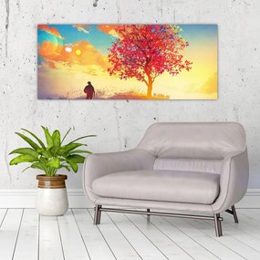 Tablou - casa în deal (120x50 cm)