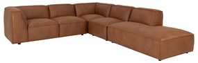 Colțar maro coniac cu tapițerie din imitație de piele (colț dreapta) Fairfield Kentucky – Bonami Selection
