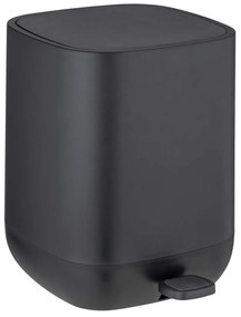Cos de gunoi pentru baie cu pedala DAVOS, negru mat, 5 L, Wenko