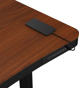 Birou HOORN cu reglare electrică a înălțimii, panou de control 120x60 cm negru nuc