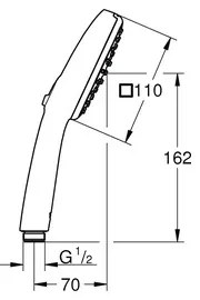 GROHE 1053162431 - Duș de mână VITALIO COMFORT 110, 600 mm, negru