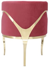 Fotoliu tapitat Morello rosu/gold – H78 cm