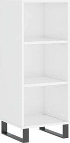 vidaXL Servantă, alb extralucios, 34,5x32,5x90 cm, lemn compozit