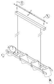 Eglo 43425 - Lustră pe cablu HORNWOOD 1 4xE27/28W/230V