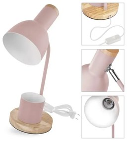 Lampă de birou POPPY 1xE27/25W/230V roz