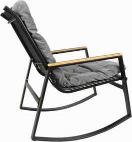 Fotoliu suspendat, oțel, perne căptușite, gri, 2 buc