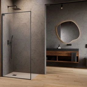 Paravan de dus tip Walk-in Radaway Modo F SL II GunMetal periat-transparent 85 cm sticla securizata 8 mm stanga