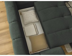 Colțar verde extensibil/cu spațiu de depozitare (cu colț pe partea dreaptă/în formă de ”L”) Fuji – Bobochic Paris