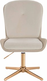 HR690CROSS Scaun Velvet&amp;soft Piele Pu Cremos/Cremos Bază Aurie