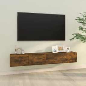 Comode TV, 2 buc., stejar fumuriu, 100x30x30 cm, lemn prelucrat 2, Stejar afumat