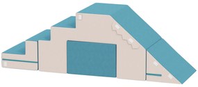 AIYAPLAY Set de 2 blocuri moi de jucării pentru copii mici, piele artificială, spumă, pentru cățărat, construit, joacă, Bej+Albastru | Aosom Romania