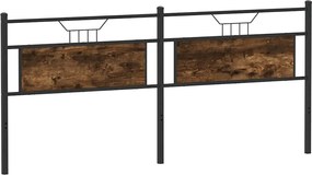 vidaXL Tăblie de pat de schimb stejar afumat 193 cm Lemn și oțel prelucrat