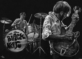 Poster Black Keys - b/w drawing