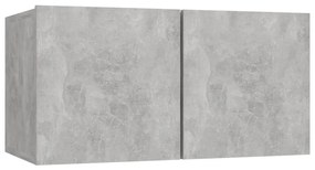 Set dulapuri TV, 4 piese, gri beton, PAL 1, Gri beton, 60 x 30 x 30 cm