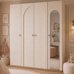Dulap cu 4 usi si oglinda 177x59x204 cm, colectia Louis