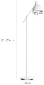 HOMCOM Lampa de podea in design industrial, ajustabila in inaltime, comutator de podea; 30 cm x 30 cm x 131 cm, Negru | Aosom Romania