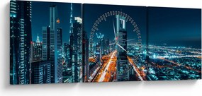 Tablou - Noaptea la Dubai (cu ceas) (90x30 cm)