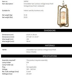 Lustra suspendata design LUX San Lorenzo, alama vintage