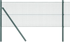 vidaXL Stâlp de gard. Verde 50 x 0,4 m (plasă 16 x 16 mm) Oțel și PVC