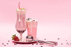 Fototapet autoadeziv cocktail de lapte roz