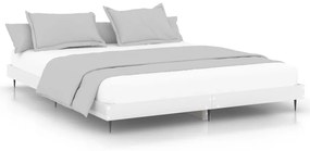 832239 vidaXL Cadru de pat, alb extralucios, 150x200 cm, lemn prelucrat