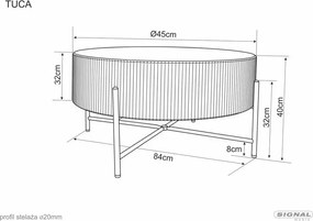 Măsuță de cafea Tuca stejar / negru mat ø80/h40 cm