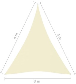 Panza parasolar, crem, 3x4x4 m, tesatura oxford, triunghiular Crem, 3 x 4 x 4 m