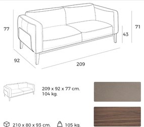 Canapea 3 locuri eleganta, design LUX Arawan AC-5353-3P